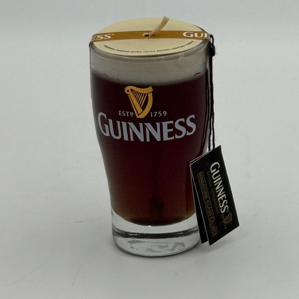 Guinness Official Merchandise Miniature Pint Glass Candle Stout Beer Decor NEW